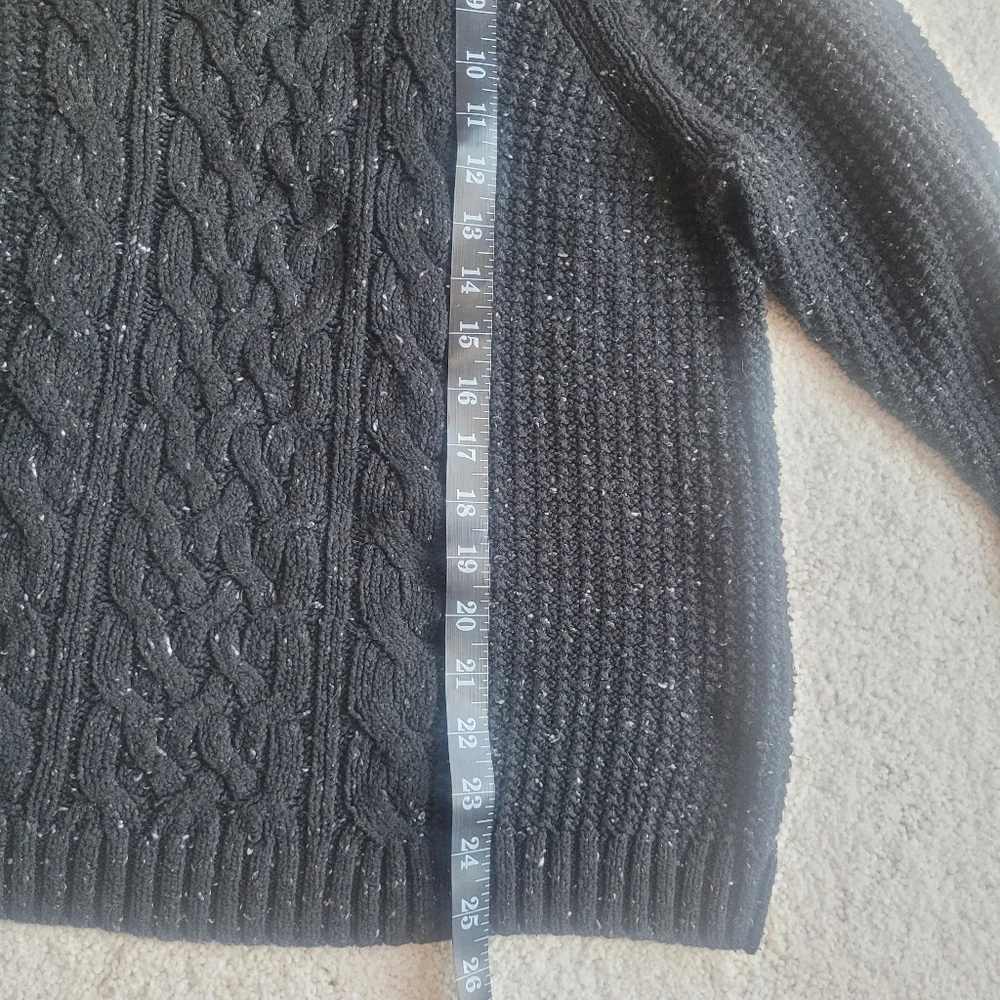 American Eagle Women's Cable Knit Sweater Speckled Black Size M